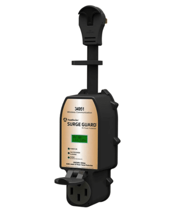 A sleek image showcasing the latest Surge Guard product, a contender for the best RV surge protector, designed to shield your vehicle from various electrical issues.
